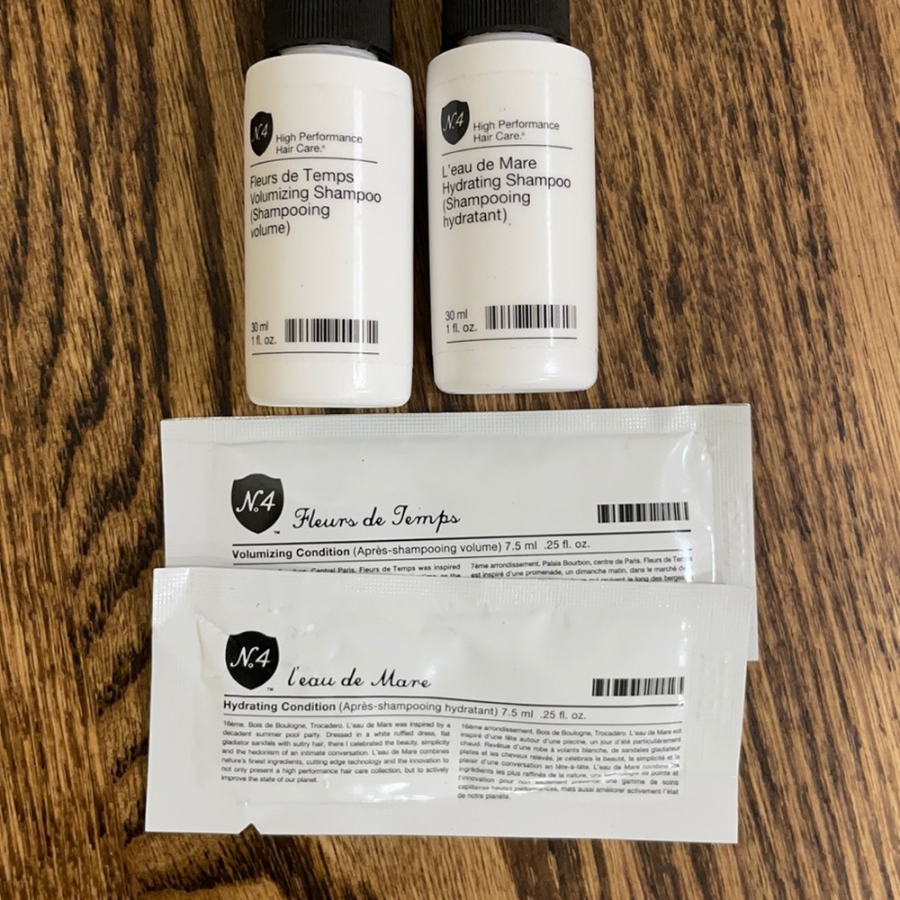 Set of four sample size N4 hair products